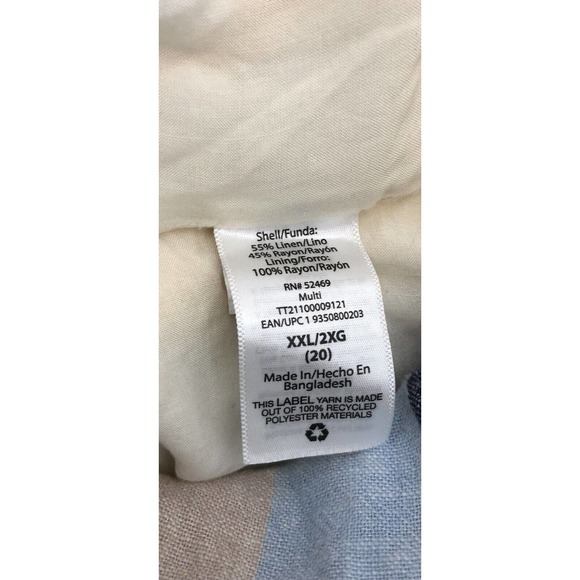 Time & Tru Linen Blend XXL (20) Dress Yellow White Flutter Sleeve Summer NEW F3 - Picture 6 of 8